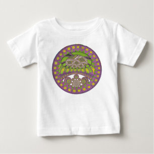 Camiseta De Bebé Tradicional kaleidoscopio africano púrpura y amari