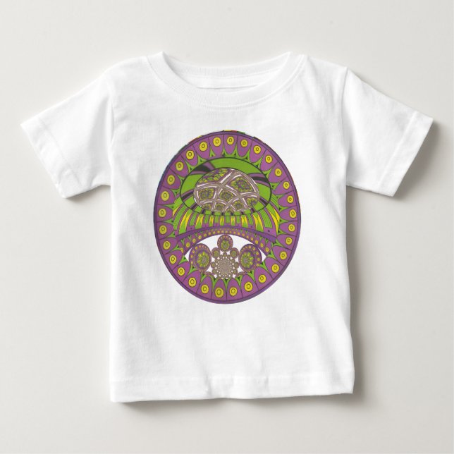 Camiseta De Bebé Tradicional kaleidoscopio africano púrpura y amari (Anverso)