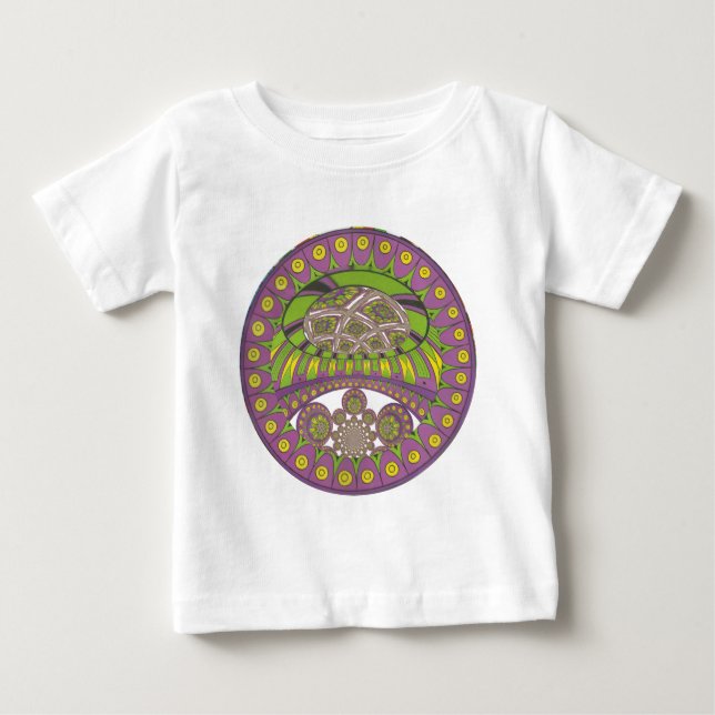 Camiseta De Bebé Tradicional kaleidoscopio africano púrpura y amari (Anverso)