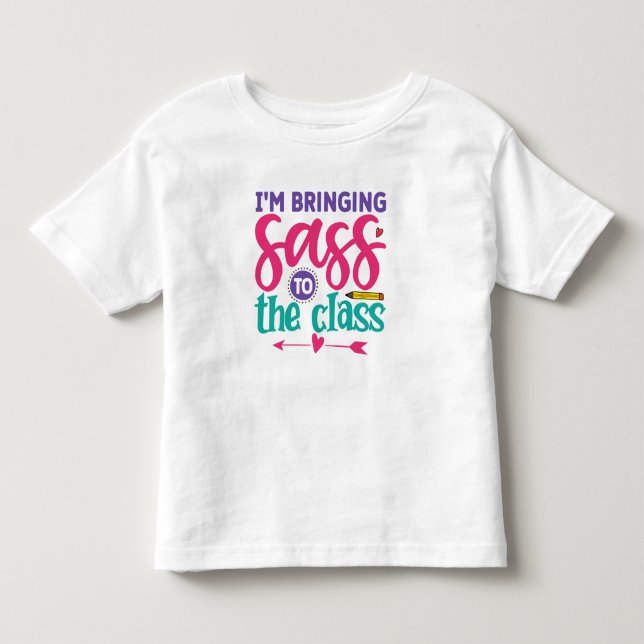 Camiseta De Bebé Traigo Sass a la clase de preescolar (Anverso)