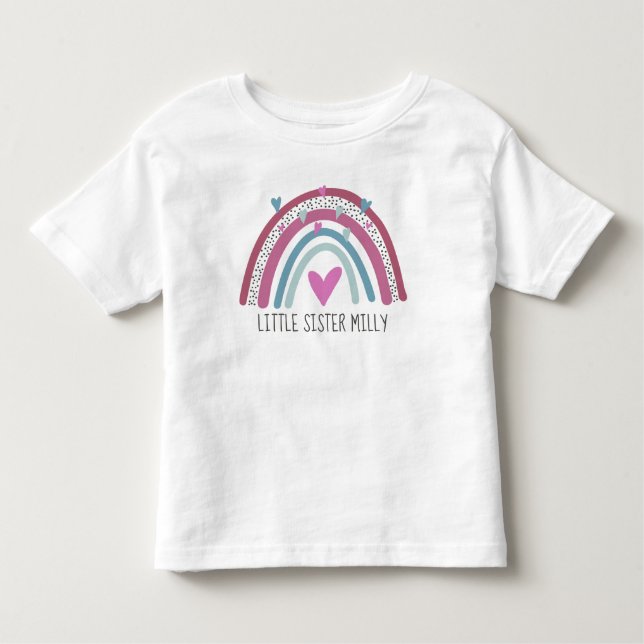 Camiseta De Bebé Traje a juego de HERMANITA Arcoíris (Anverso)