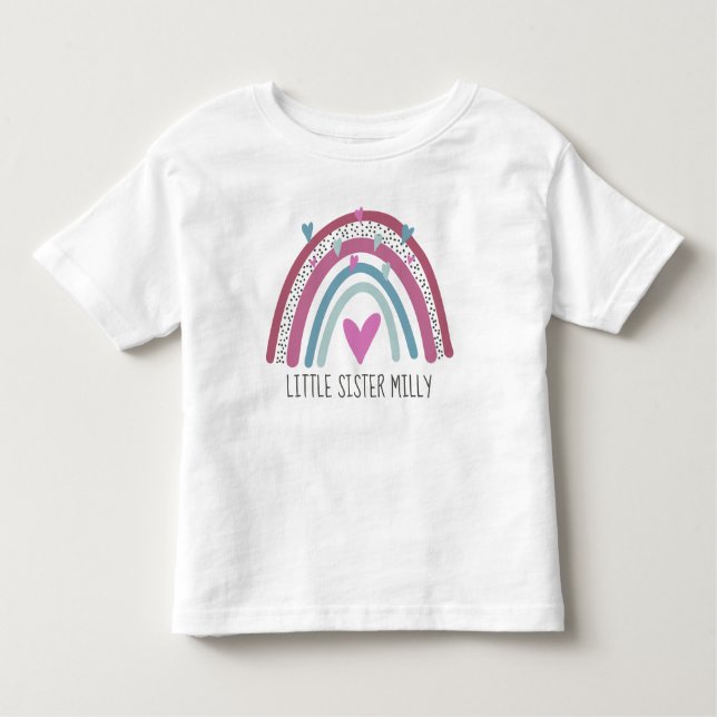 Camiseta De Bebé Traje a juego de la hermanita arcoíris (Anverso)