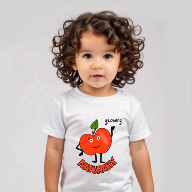Camiseta De Bebé Traje de bebé de manzana roja (Subido por el creador)