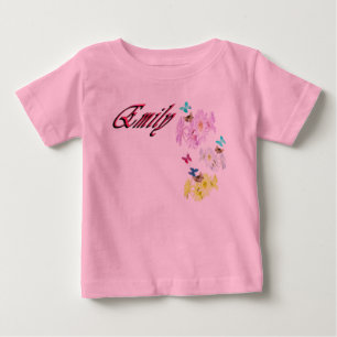 Camiseta De Bebé Traje de bebé Emily Nombre Con Gatitos