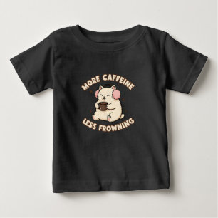 Camiseta De Bebé Traje de bebé gato cafeína lindo