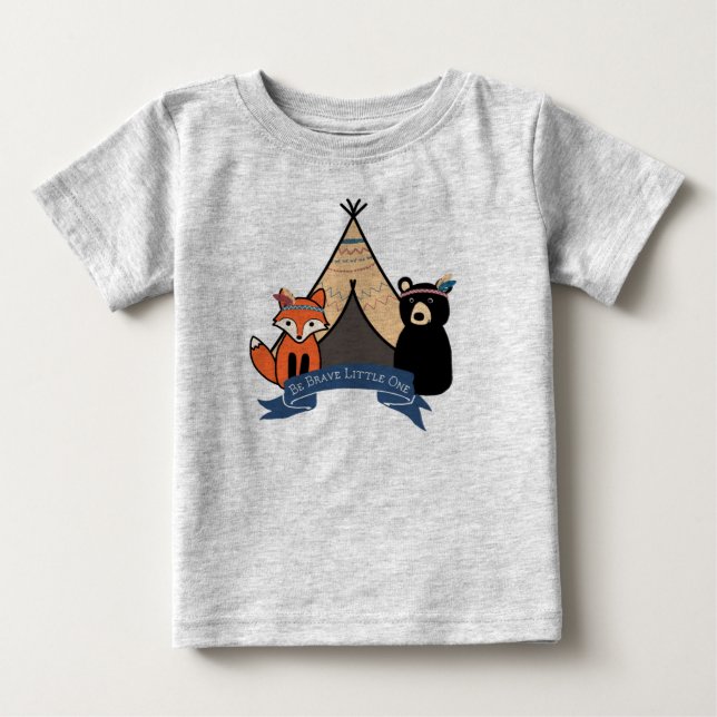 Camiseta De Bebé Traje de bodysastre, niño, sé valiente pequeño (Anverso)