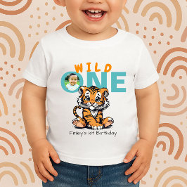 Camiseta De Bebé Traje de cumpleaños del tigre Wild ONE para niños 