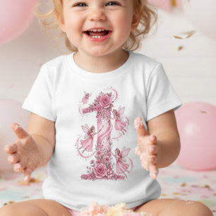 Camiseta De Bebé Traje de hadas para niñas, rosa, cumpleaños número