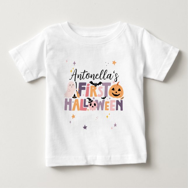Camiseta De Bebé Traje de Halloween personalizado para el primer be (Anverso)