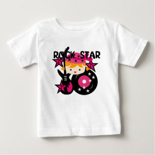 Camiseta De Bebé Traje de niña estrella de rock rubia