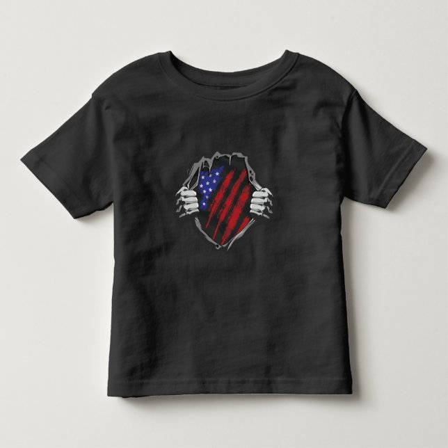 Camiseta De Bebé Traje de superhéroe de EE. UU. Bandera (Anverso)
