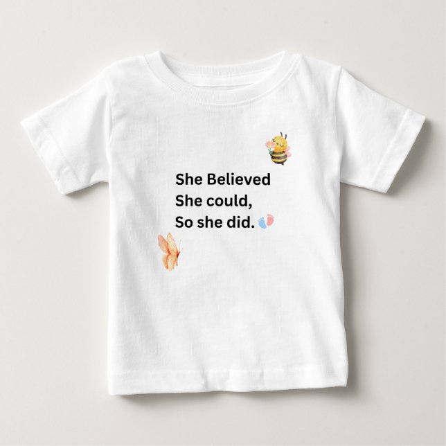 Camiseta De Bebé Traje para bebés inspirador - Cita motivadora (Anverso)
