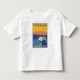 Camiseta De Bebé Transbordador y montañas - isla de López,