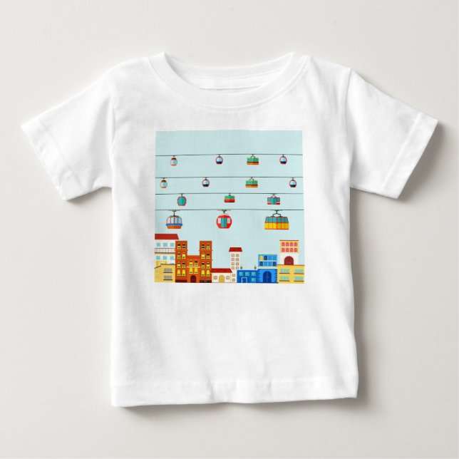 Camiseta De Bebé Transporte público en el centro (Anverso)