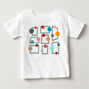 Camiseta De Bebé Trapezoides y círculos modernos de mediados de sig