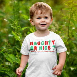 Camiseta De Bebé Travieso o Bueno Festivo Divertido Navidad