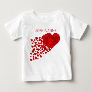 Camiseta De Bebé Trayecto de corazones confetti personalizado