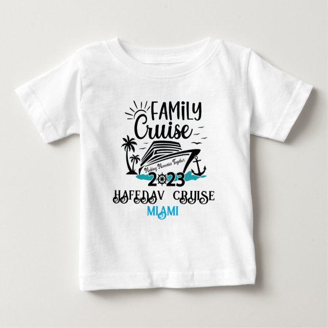 Camiseta De Bebé Trayecto personalizado personalizado de la familia (Anverso)