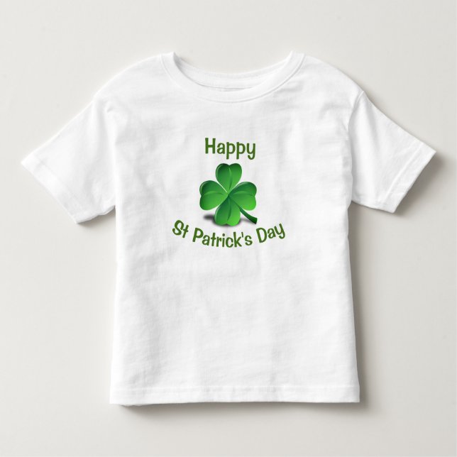 Camiseta De Bebé Trébol feliz lindo del verde del día del St (Anverso)