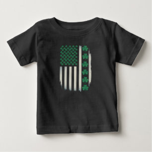 Camiseta De Bebé Tréboles de la bandera estadounidense día de San P