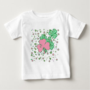 Camiseta De Bebé Tréboles rosados y verdes