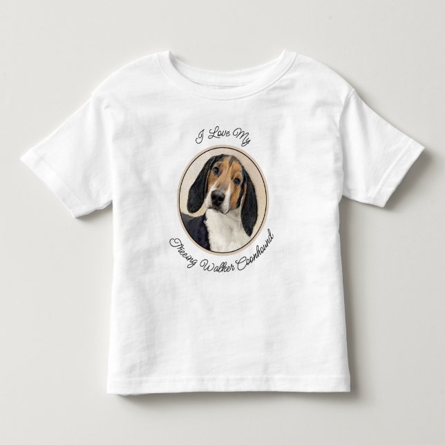 Camiseta De Bebé Treeing Walker Coonhound Painting - Arte original (Anverso)