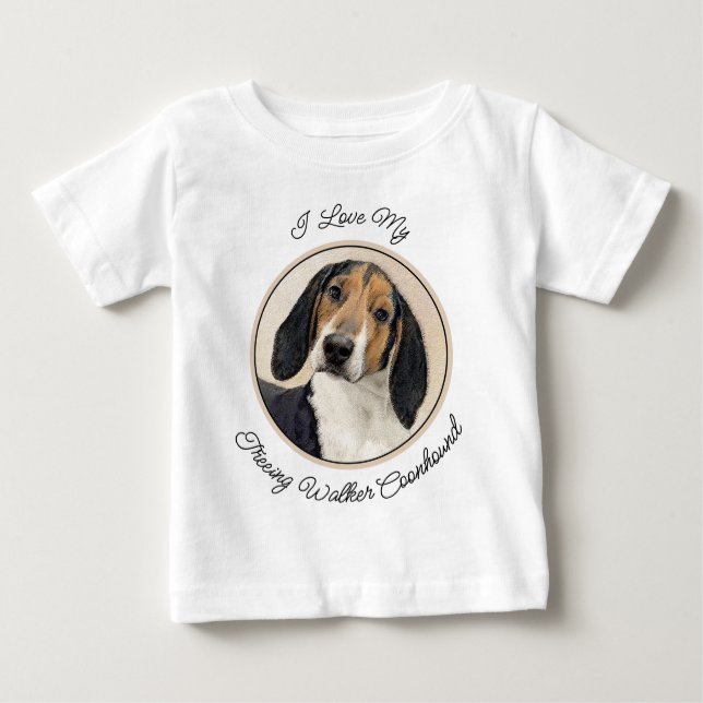 Camiseta De Bebé Treeing Walker Coonhound Painting - Arte original (Anverso)