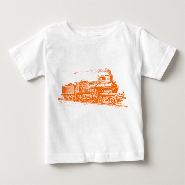 Camiseta De Bebé Tren 03 - Naranja (Anverso)