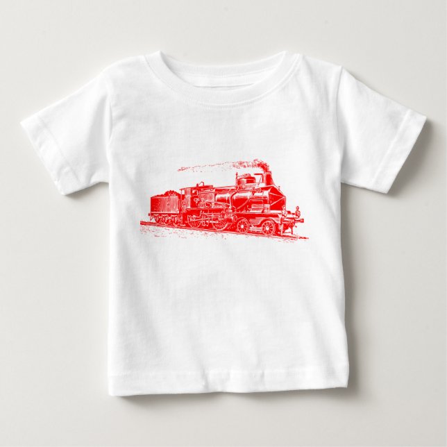 Camiseta De Bebé Tren 03 - Rojo (Anverso)