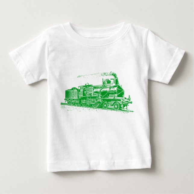Camiseta De Bebé Tren 03 - Verde de hierba (Anverso)