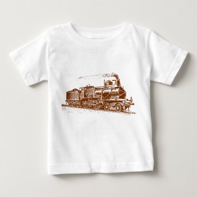 Camiseta De Bebé Tren 03 - Walnut Brown (Anverso)