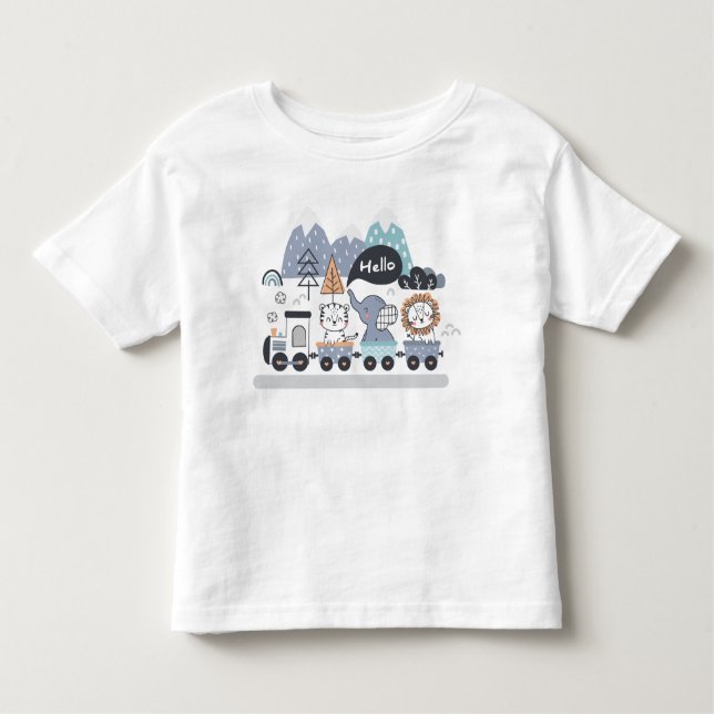 Camiseta De Bebé Tren Choo Choo de Animales (Anverso)