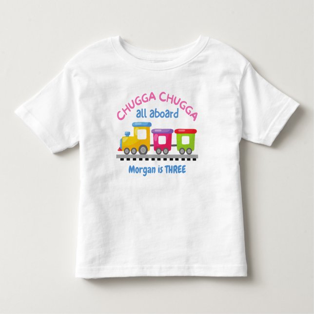 Camiseta De Bebé Tren Chugga Choo Temática Dibujos Animados Cumplea (Anverso)