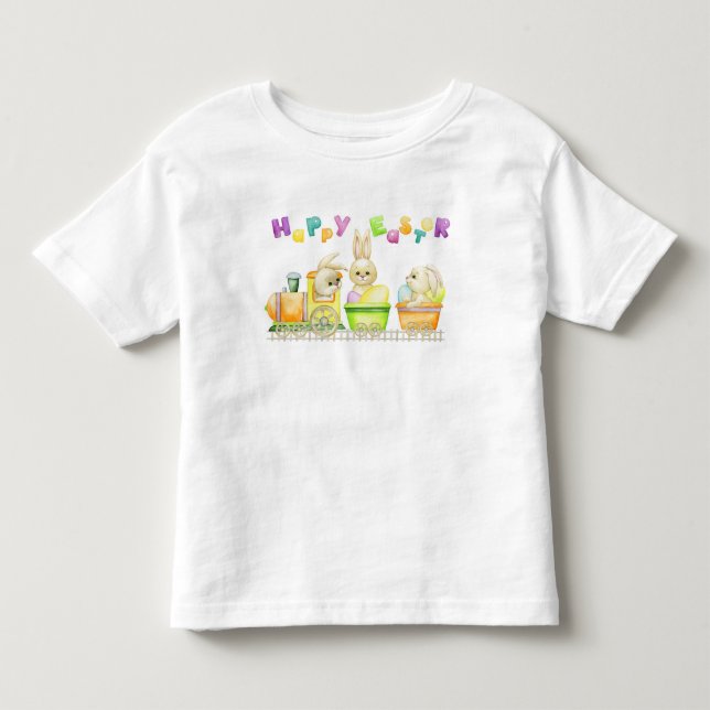 Camiseta De Bebé Tren Conejo de Pascua (Anverso)