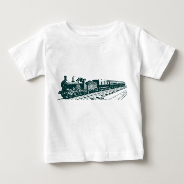 Camiseta De Bebé Tren de cosecha - Verde oscuro (Anverso)