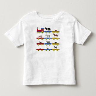 Camiseta De Bebé Tren del animal del campo