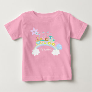 Camiseta De Bebé Tren Love Pink T-Shirt