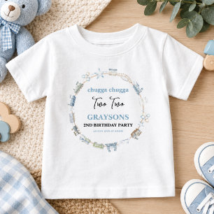 Camiseta De Bebé Tren Vintage Cumpleaños 2 - Fiesta Choo Choo