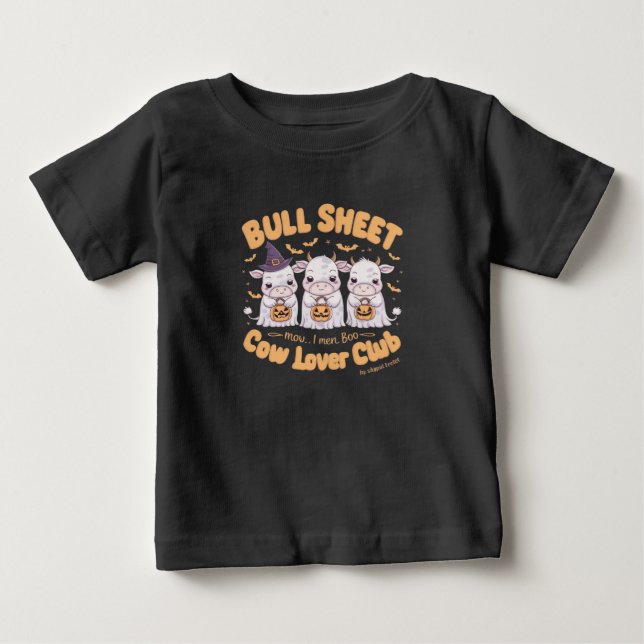 Camiseta De Bebé Tres adorables vacas fantasmas vestidas para Hallo (Anverso)