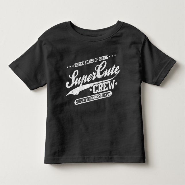Camiseta De Bebé Tres años de ser equipo Supercute (3ro cumpleaños) (Anverso)