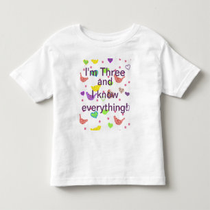 Camiseta De Bebé Tres años lo saben todo