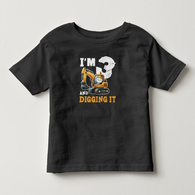 Camiseta De Bebé Tres años tercer cumpleaños Construcción Niño 3 añ (Anverso)