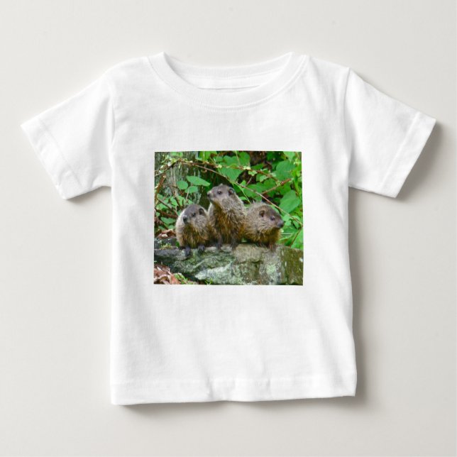 Camiseta De Bebé Tres Baby Groundhogs (Anverso)