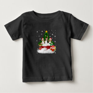 Camiseta De Bebé Tres Beagles Santa Claus con árbol de Navidad