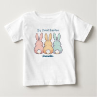 Tres Bonitos Bunnies De Pascua. Editable
