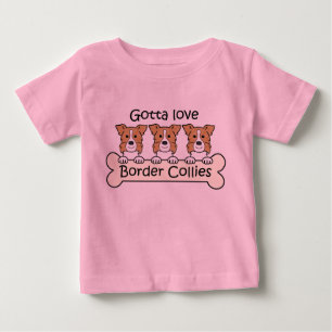Camiseta De Bebé Tres borderes collies