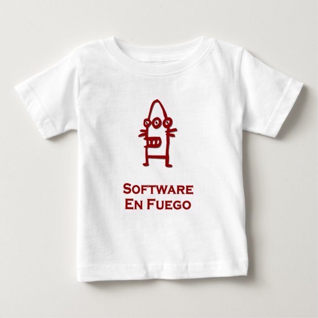 Camiseta De Bebé Tres bots oculares de software en fuego (Anverso)