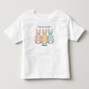 Camiseta De Bebé Tres Cálidos Bunnies De Pascua Felices Pascuas. Ed