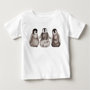Camiseta De Bebé Tres chicles pingüino de emperador de color de agu