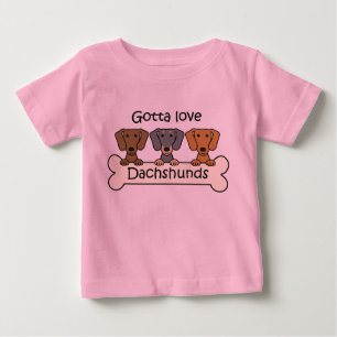 Camiseta De Bebé Tres Dachshunds